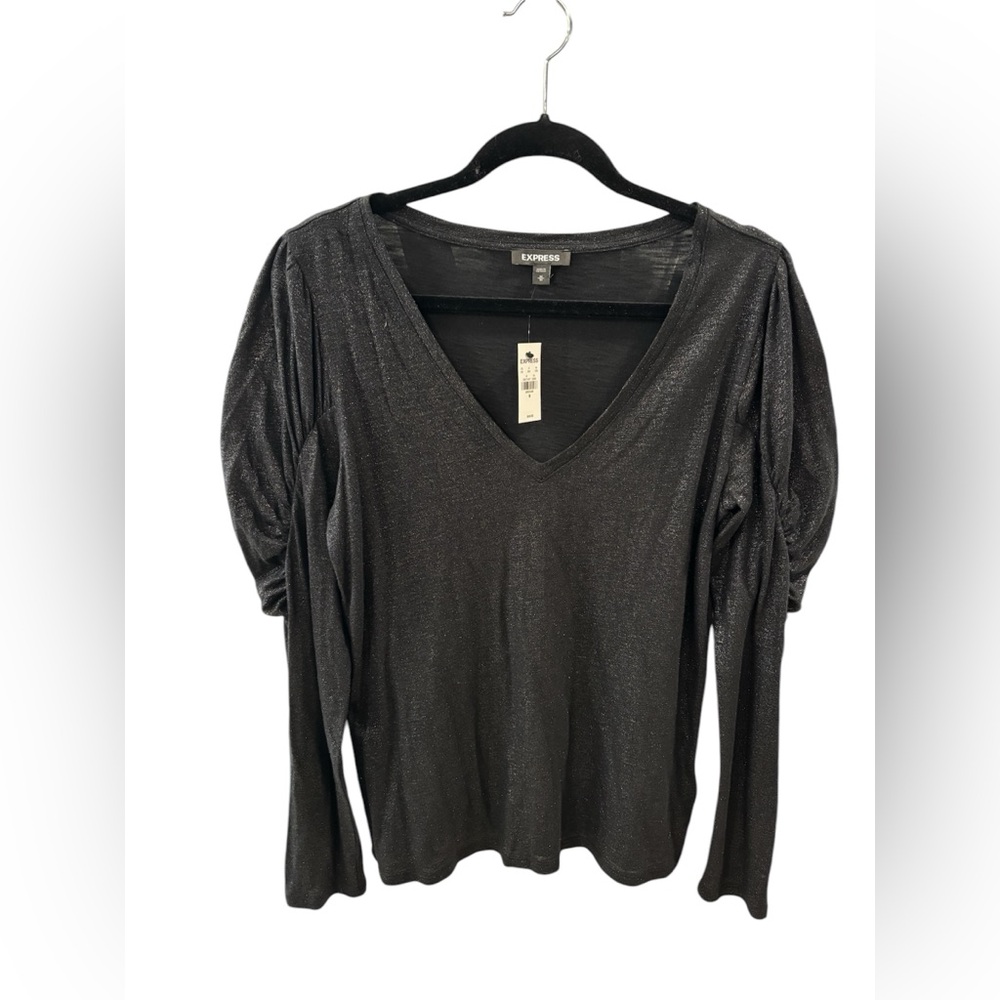 Express Black Shimmer Top